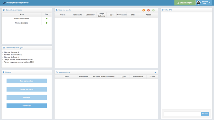 Visuel de l'application, les différents éléments sont listées ci-dessous